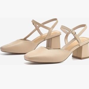Chic Beige Block Heel Sandals